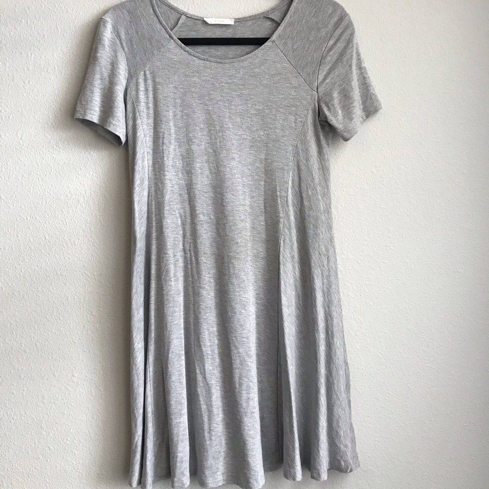 Nordstrom Lush Grey Short-Sleeve Swing Dress